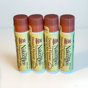 Naked Bee Tinted Lip Balm Sunscreen SPF 15 0.15 Oz. - Desert Flower Lot Of 4